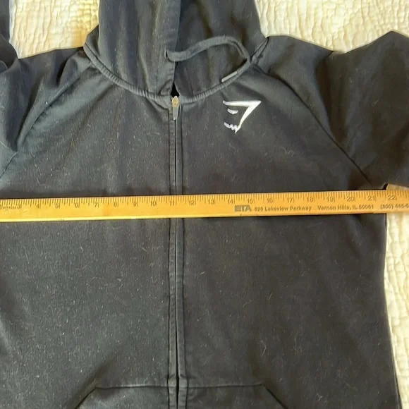 Gymshark Hoodie Black XL  zip front  Unisex - Picture 8 of 10